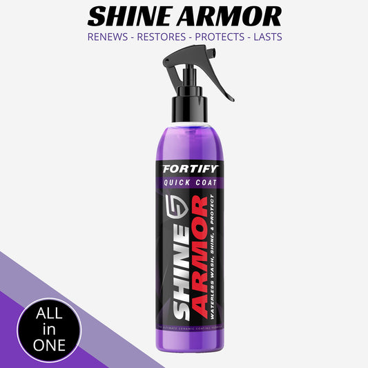 SHINE ARMOR Fortify Quick Coat High Performance Ceramic Coating, Car Wax Spray, Hydrophobic Top Coat Polish and Polymer Paint Sealant Protection for Vehicle Leather Seat, Tires, Bumpers, Rims Made in USA
